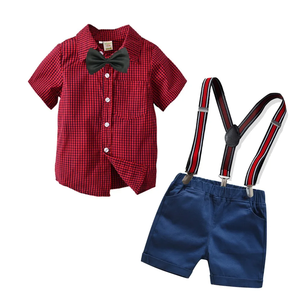 

kids boy clothes set boutique boy clothing set short summer clothes formal party dress set 2pcs short sleeve pants for boys, 1color