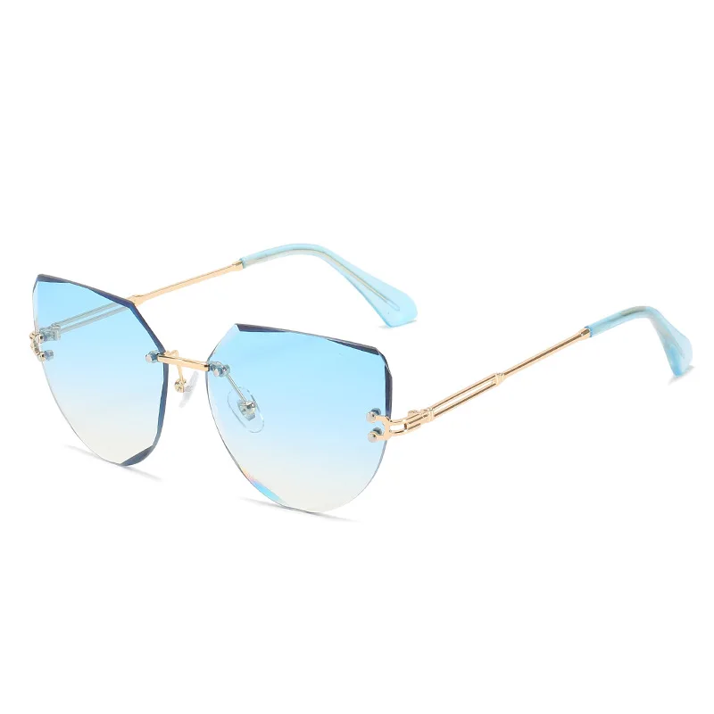

2021 Trendy Woman Rimless Designer Sunglasses Cat Eye Shades Sunglasses, Colors