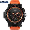 2019 Smael 1531 cool military sport unisex big white digital wristwatches 5ATM water resistant back light with PU rubber strap