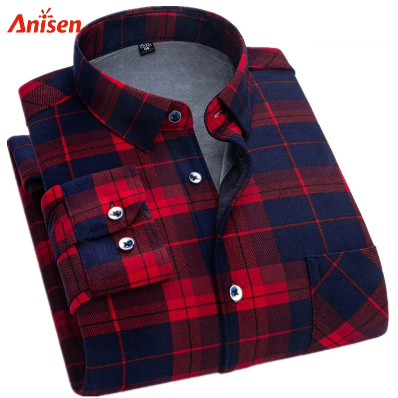 

2020 Polyester Long Sleeve Outdoor Classic Fleece Custom Plaid Flannel Shirts for Men
