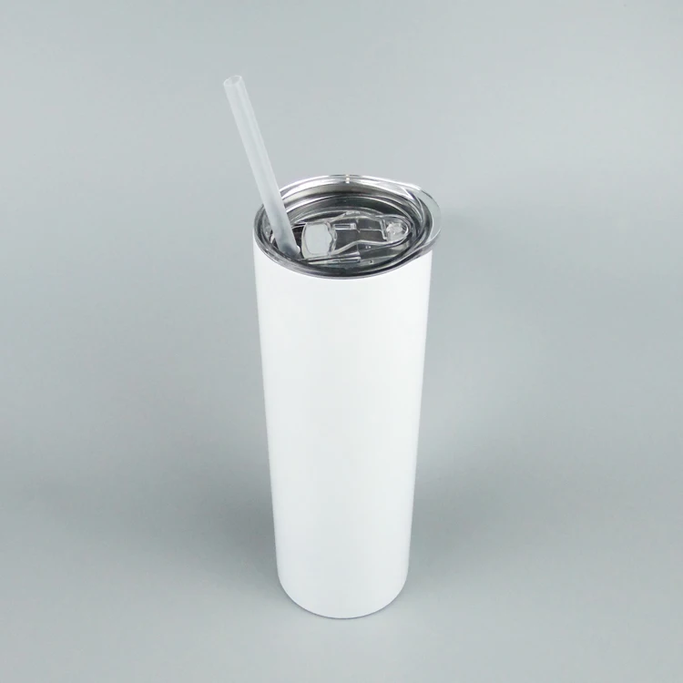 

20 oz s/s sublimation blanks tumbler insulated skinny coffee mugs with transparent slide lid straw