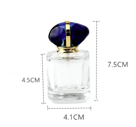 

30ML Transparent Perfume Bottles Portable Spray Glass Bottle With Sapphire Cap Cosmetic Container Travel Atomizer