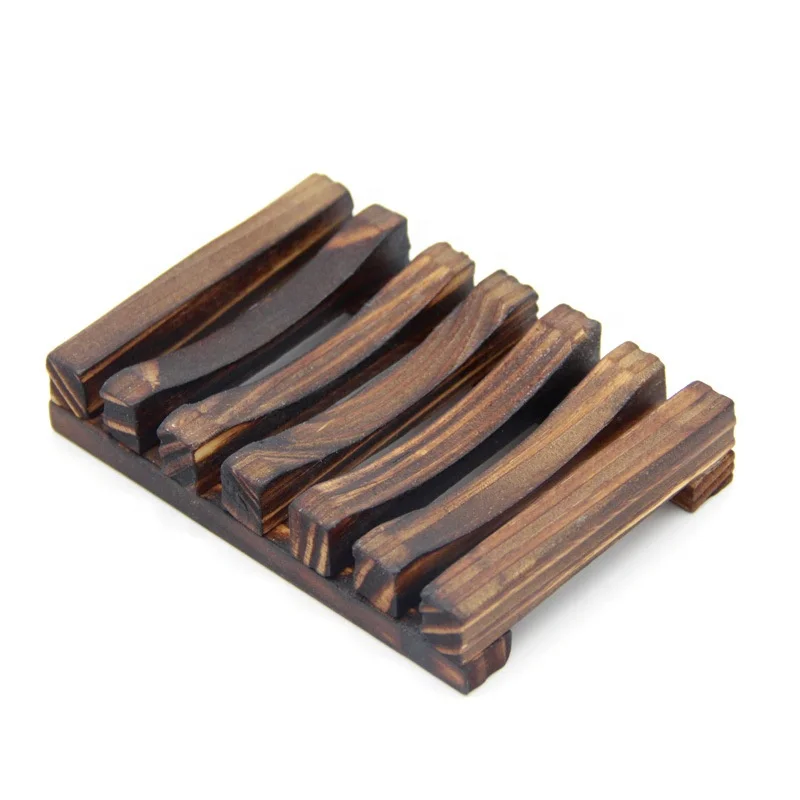 

Recycle Travel Handmade Charcoal Solid Wooden Soap Box With Logo, Natural