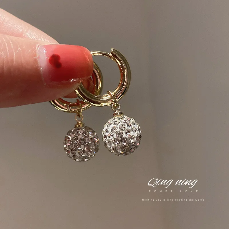 

wholesale earrings charms crystal ball dangle earring