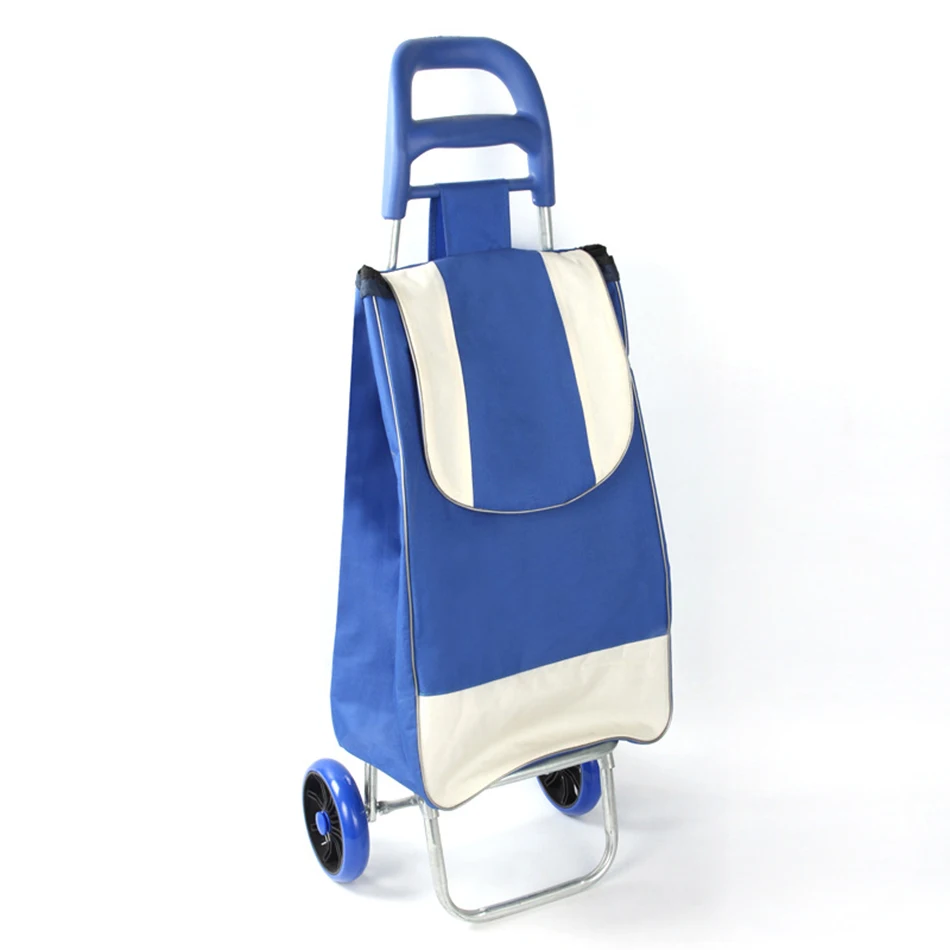 
Two Wheels Shopping Cart Folding Grocery Bag Trolley 
