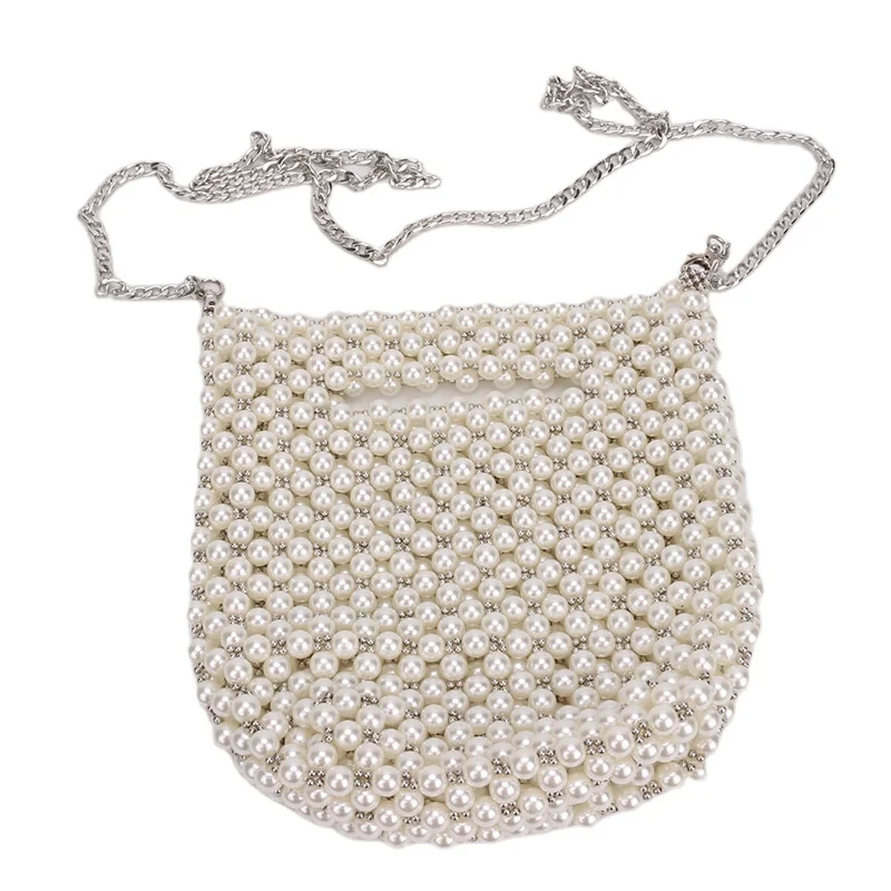 

New beaded bag women's pearl bag accessories shoulder crossbody women's necked handmade handbag