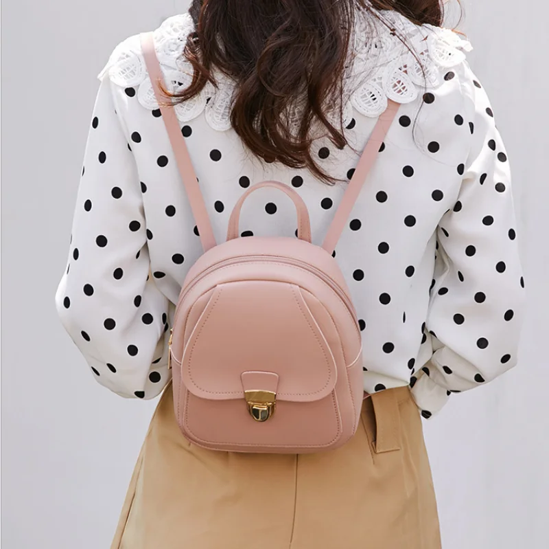 

2021 Ladies Mini Backpack PU Leather Crossbody Backpack Small Woman Bag Teenage Girls mini Backpack luxury leather fashion