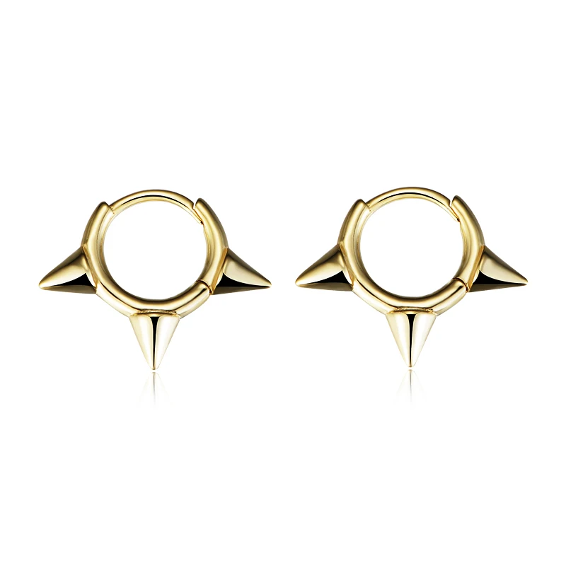 

Minimalist Mini Spike Huggies Gold Small Hoop Earrings 925 sterling silver Blank Stud Earring