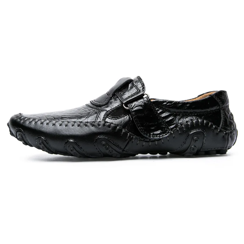 

Large size men's shoes British style octopus leather peas shoes men's leather casual shoes, Black