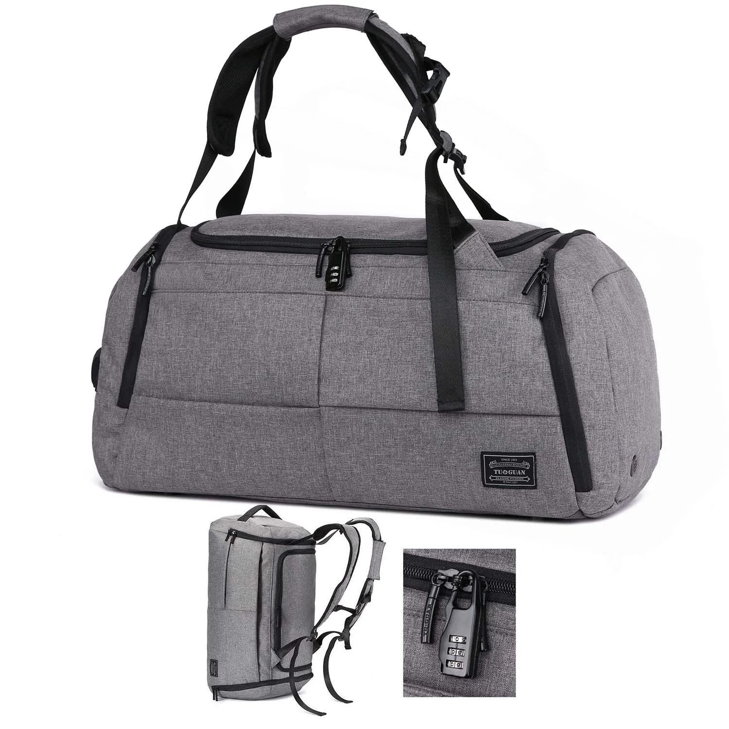 

Waterproof traveling bag set for men spend a night luxury duffel bag travel weekend bag
