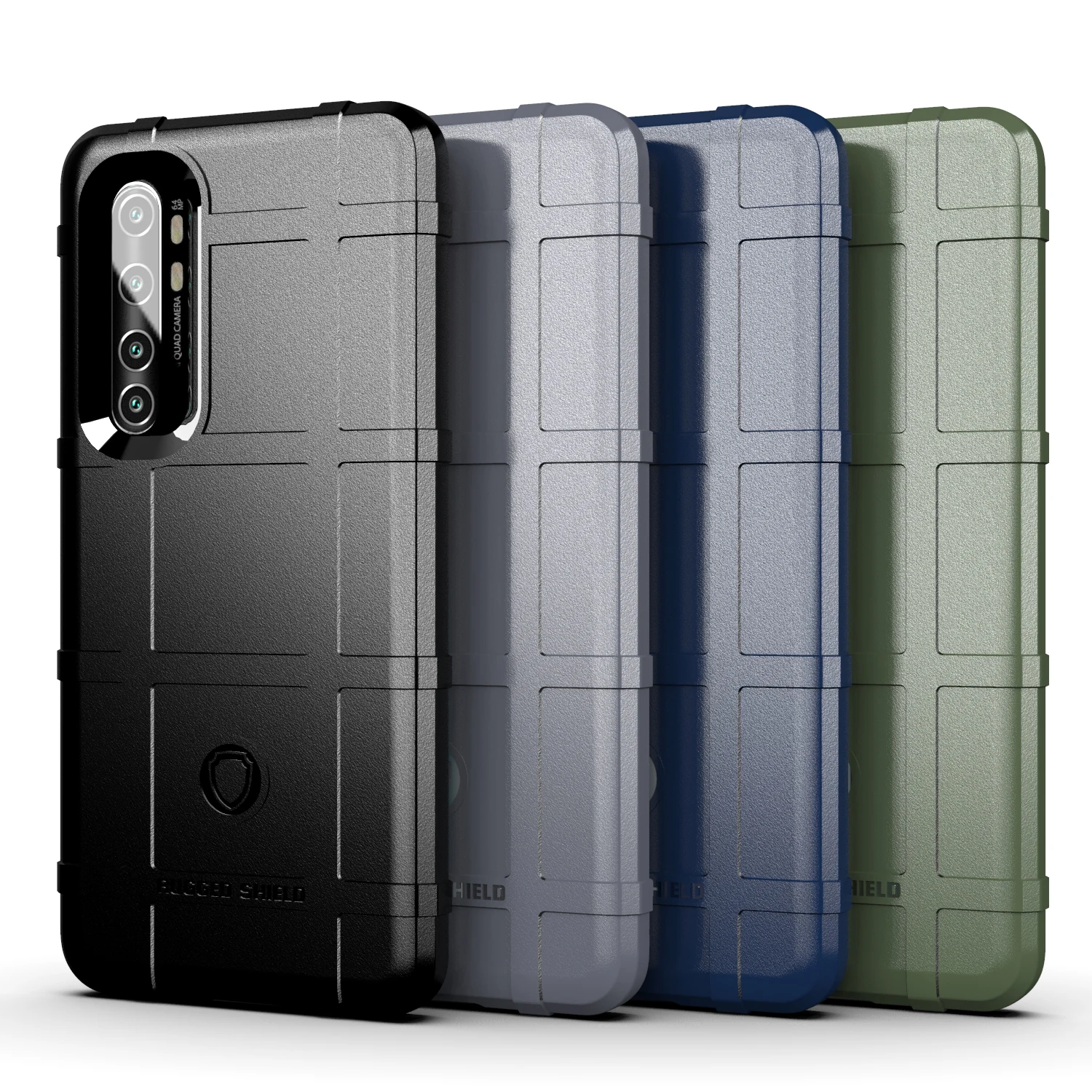 

Rugged Shockproof Shield Soft Rubber Armor Case Cover For XIAOMI Mi Note10 Lite, As pictures