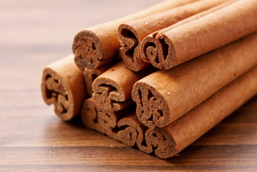 Close-up view of cinnamon sticks and ground cinnamon showing texture differences between Ceylon and Cassia varieties