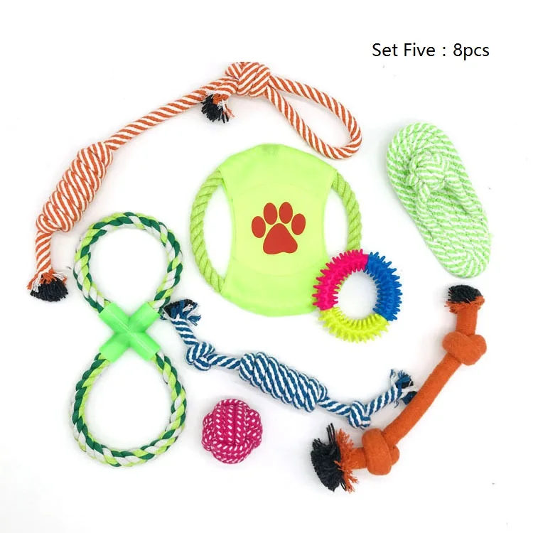 
Wholesale Dental Custom Cotton Durable Rope Dog Chew Set Pet Toy 