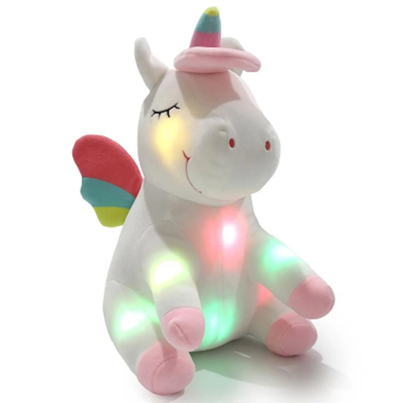 
30cm Glowing Peluches unicornio LED Stuffed Pillow Plush Unicorn Led Light up Unicorn Toys  (62315741032)