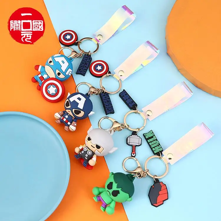 

One dollar Heroes Avengers Captain America Spider-Man Iron Man Keychain Cartoon Anime Character Gift Ornament