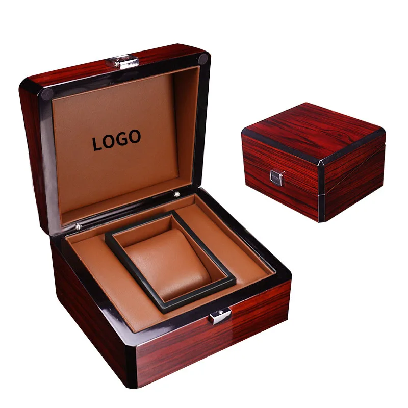 

2021 Vintage Wooden Single Storage Watches Box Luxury Packaging Custom Logo Watch Box Wood, Customized color