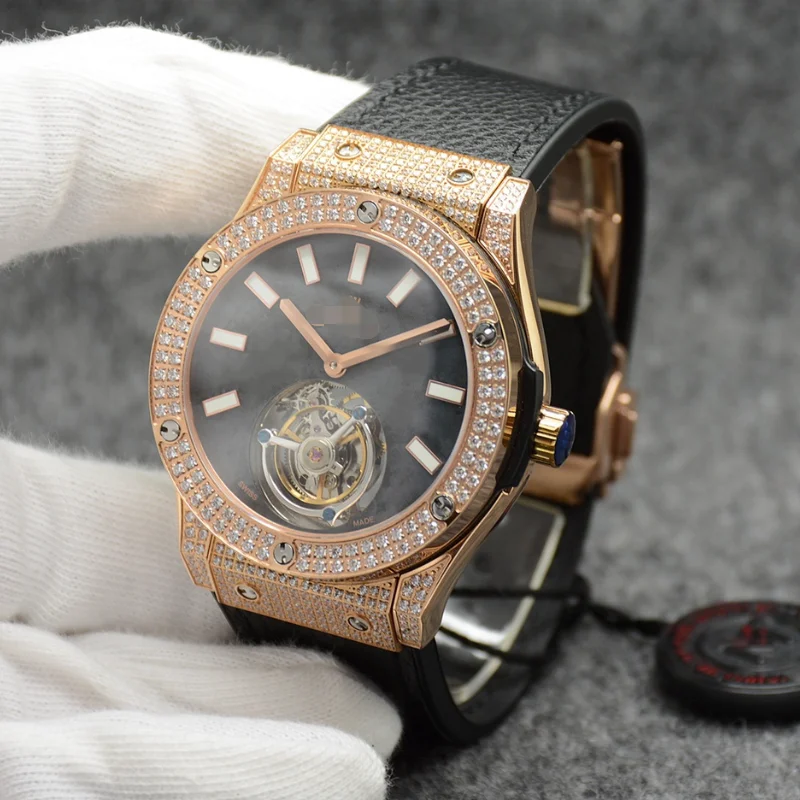 

free shipping Hu4bl3ot Men's flywheel mechanical watch