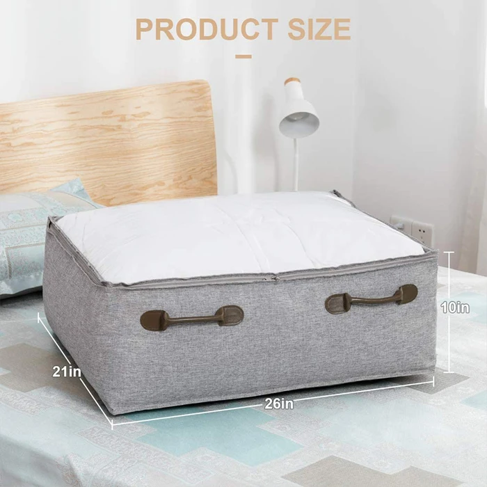 
Hanging Portable Zipper Foldable Underbed Clothes Quilt Fabric Storage Bag 