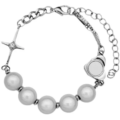 

MSYO New Ins Fashion Reflective Pearl Bracelet Exquisite Stitching Cross Bracelet Simplicity Chain Bracelet