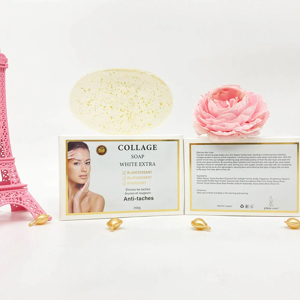 

Collagen Anti-Taches Bar Soap Strong Whitening Softer and Exfoliating Anti-Aging Anti Wrinkle Repair Face & Body Soap