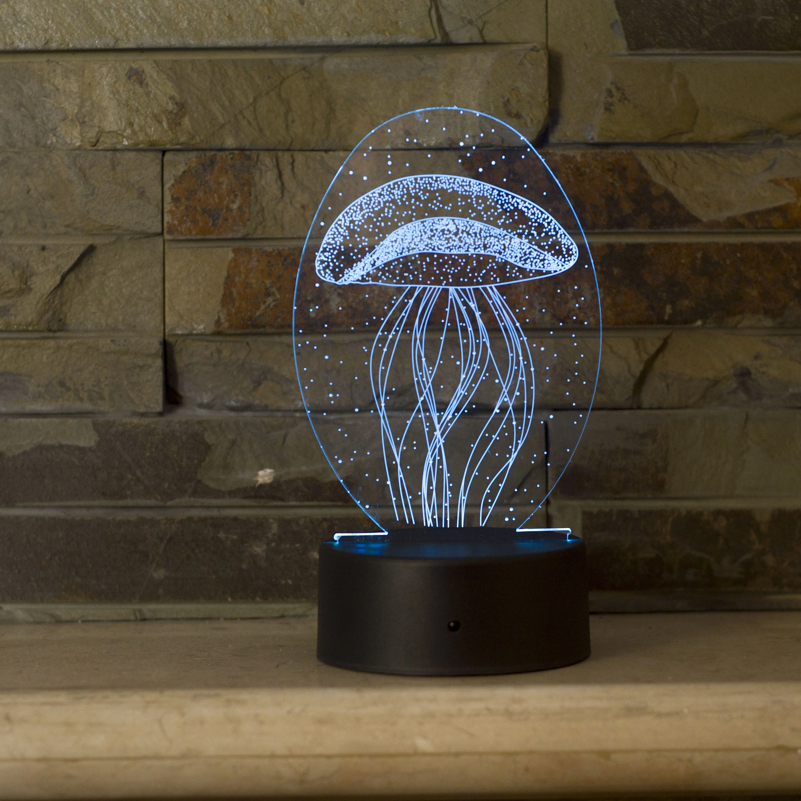 decorative jellyfish anroad amazon acrylic illusion lamp 3d led night light