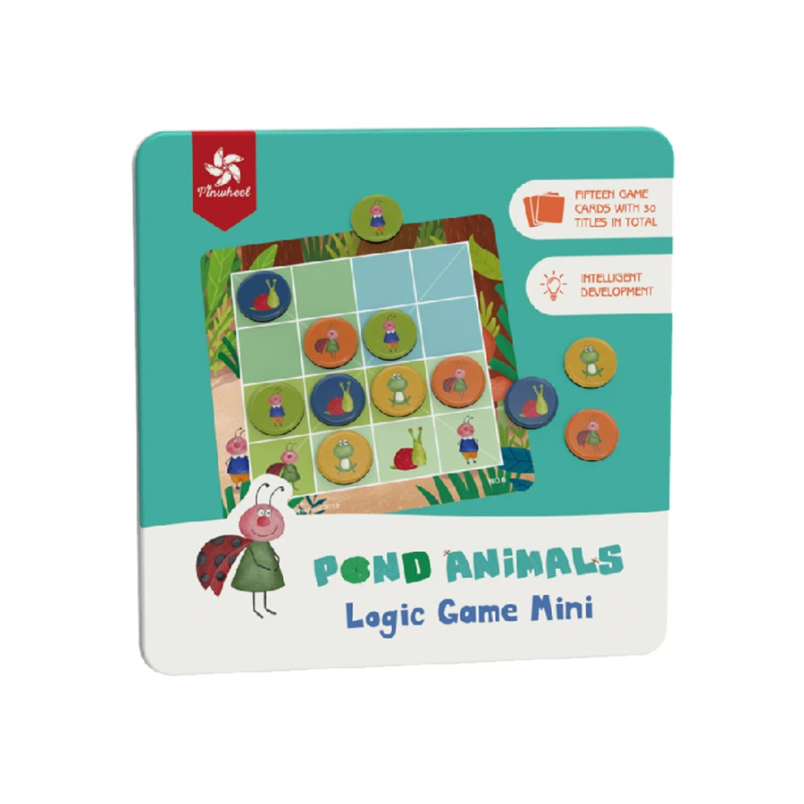 

Custom Board Game BSCI Supplier High Quality Family logic Board game OEM aquatic animal in Pond Sudoku magnetic pieces tin box