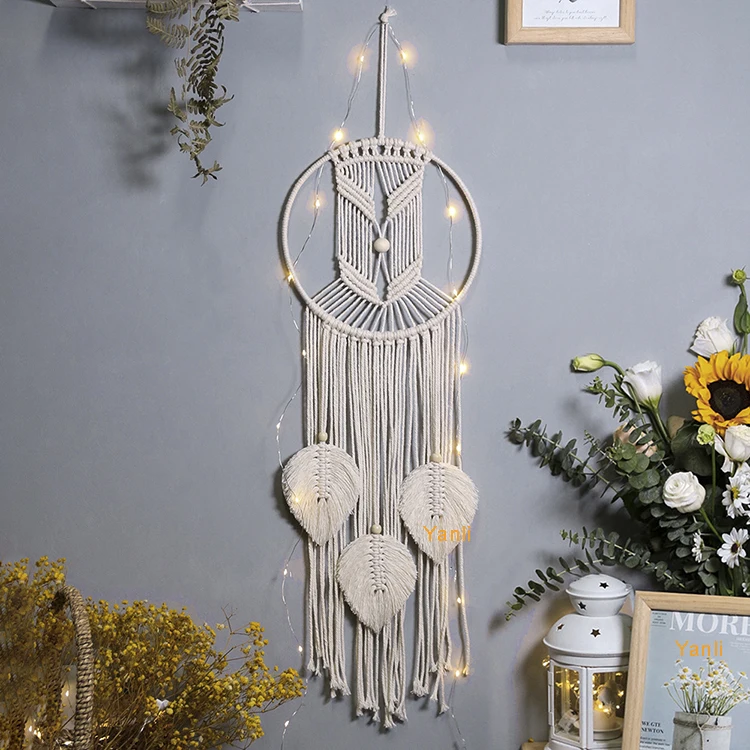 

Macrame Dream Catchers for Bedroom Hanging Boho Dream Catcher Wall Decor for Girls Boys Kids Women Room Decorations, White