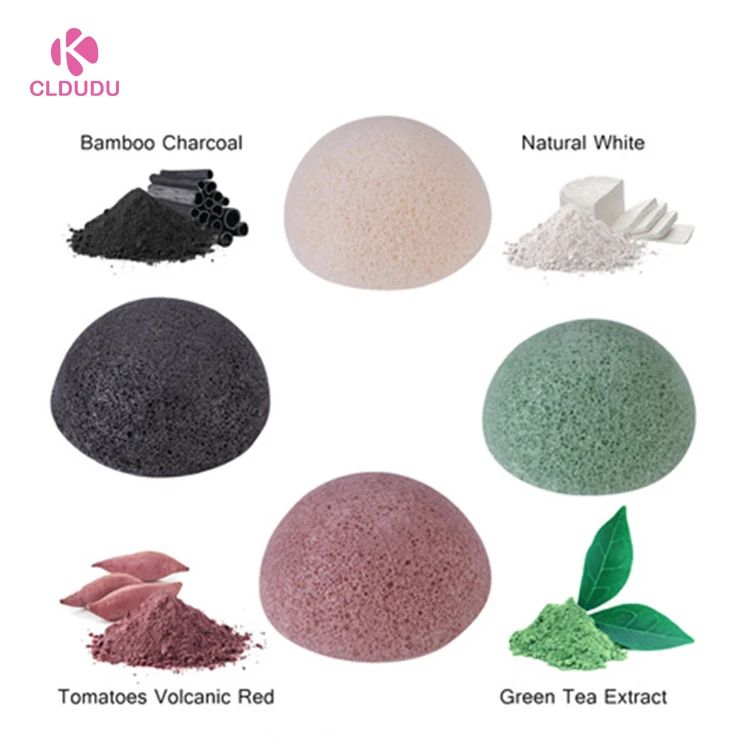 

bath supplies custom multicolor Activated Charcoal Konjac Sponge bamboo conjac sponge for all skin types, Customized color