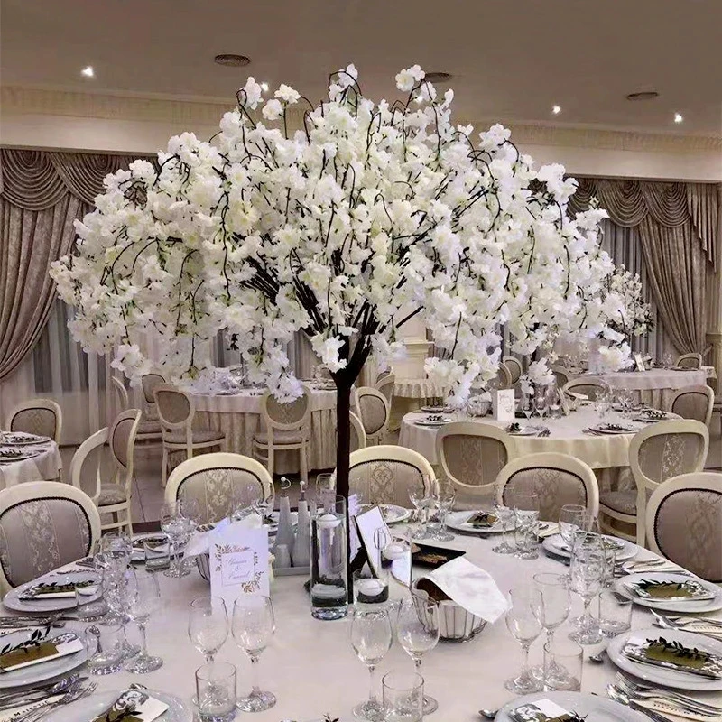 

SN-M044 5 Feet 150cm Wedding Decoration Hanging White Fake Artificial Chery Blossom Tree, White & pink