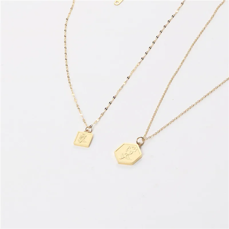 

18K Gold Plated Stainless Steel Rose Gold Chain Choker Women Necklace, Gold color