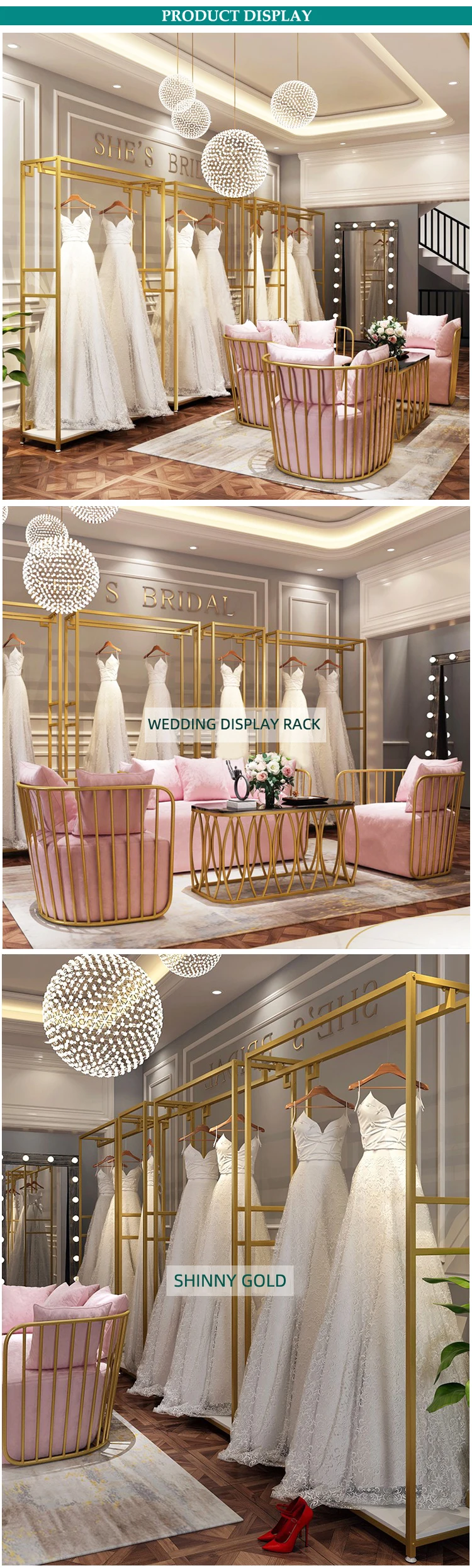 Evening Prom Dresses Display Shop Fittings Bridal Gown Display Rack