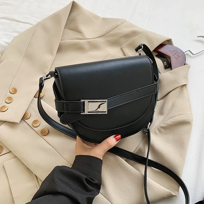 

2021 Luxury Brand Saddle Women Bag One Shoulder Handle Ladies Shoulder Bags Leather Handbags