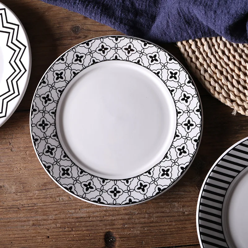 

Nordic retro western food fruit steak plate European tableware ceramic bowl dish set custom