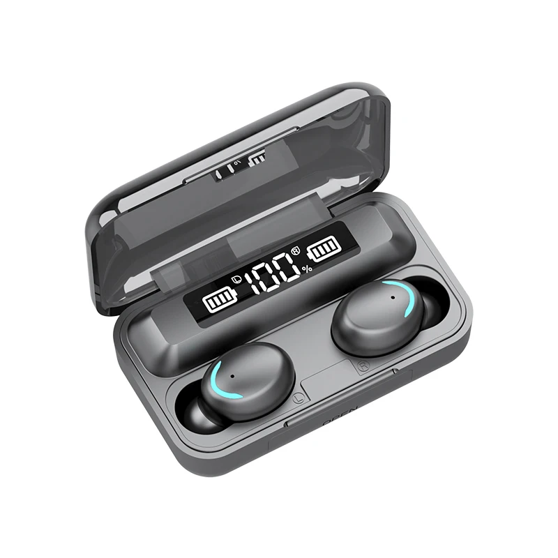 

F9-5C TWS Earphone V5.0 9D Stereo Wireless Headphones Sport Waterproof Earphones Mini Headsets for cellphones, Black and white