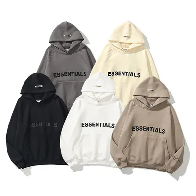 

Wholesale Reflective Logo Unisex 380 gsm sweatshirt double line essentials high streets hoodies men