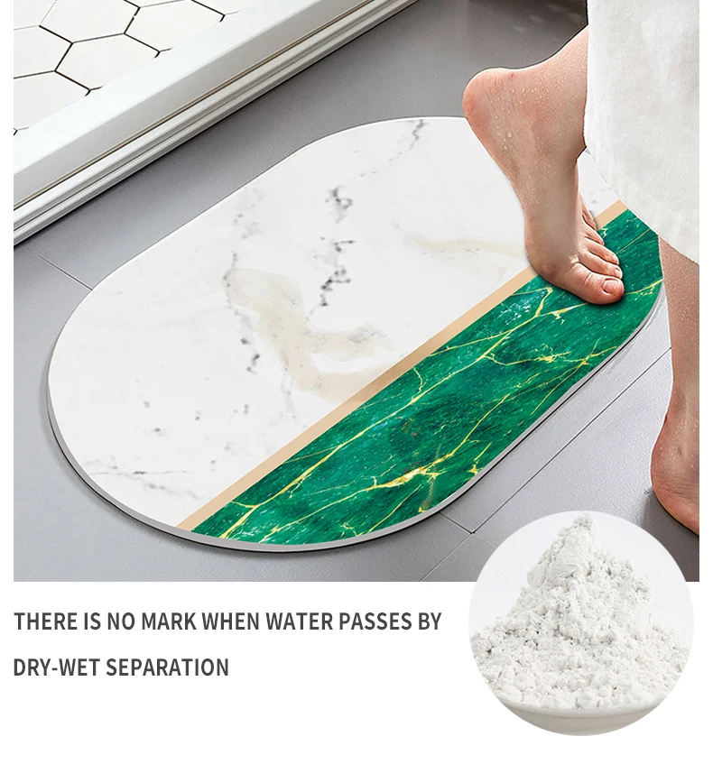 custom carved shape diatomite mud pad bathroom non-slip bath mat