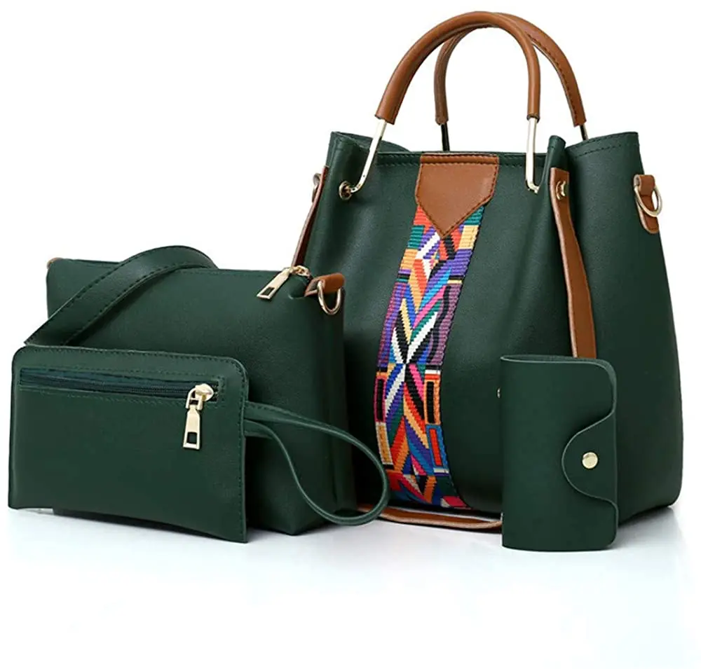 

Manufacturer Wholesale 4pcs Handbags Set Fashion Tote Shoulder Bags Top Satchel Cross body Bag Wallet Purse for Women