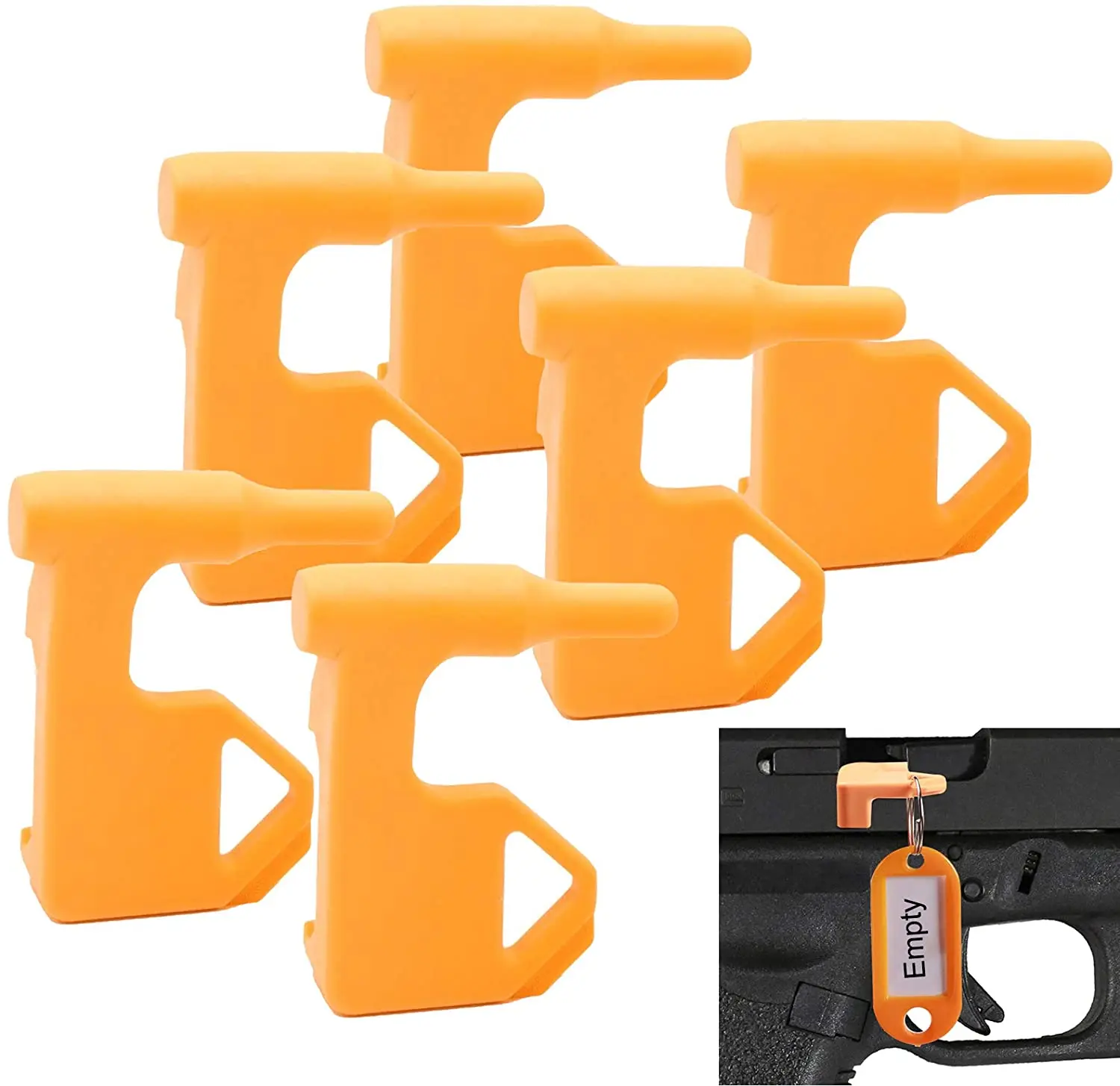 

Tactical 6PCS Safety Flag Includes Built-in Flat Tool Sliding Picatinny Rail Adapter Glock Gun Hunting Accessories, Yellow