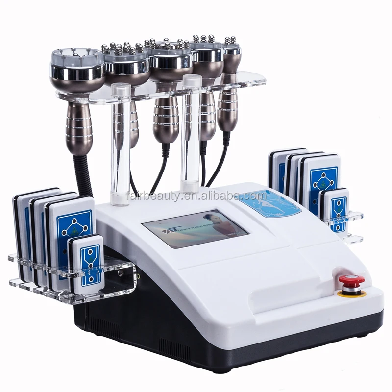 

6in1 vacuum cavitation slimming machine RF brown handle /40or80k /8 lipolaser plates/hotsell customize support/Factory price