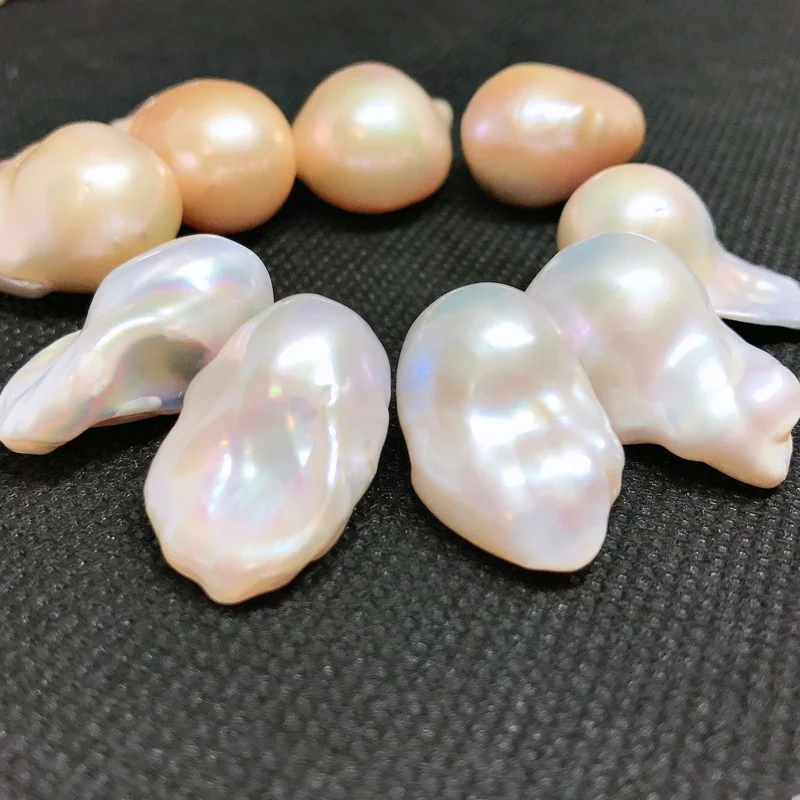 

Irregular Baroque 3A High Quality Natural Freshwater 15mm-16mm white color Big size Baroque Loose Pearls, Colors