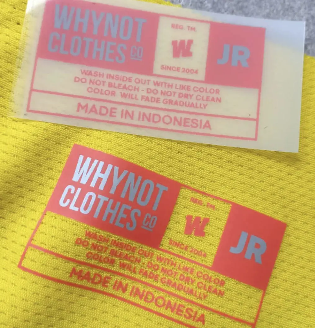 

custom Tag less inside neck heat seal size label for clothing