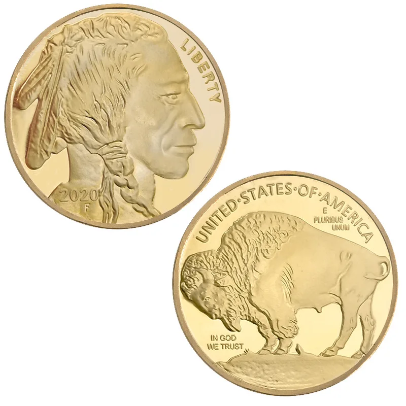 

New fashion collectible gift American buffalo gold coin old head design commemorative coin for sales