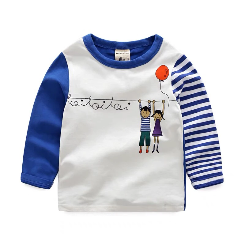 

Wholesale children's T-shirt 100% cotton boy and girl cartoon long-sleeved printed long-sleeved T-shirt
