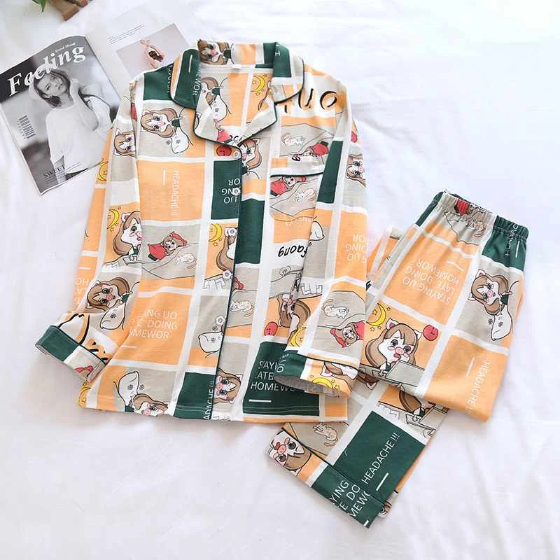 

Knitted home service spring and autumn new style ladies breathable soft long-sleeved trousers sleepwear fresh home service, Required