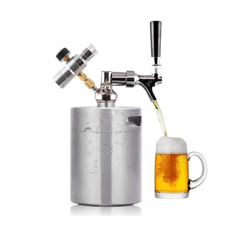 
64oz lid cooler growler and tap hose 10l tap draft beer dispenser for aluminio lager wine bier pet steel 5L and 2L mini beer keg 