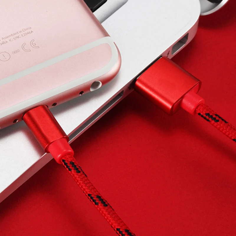 

Fabric Data Line Fast Charging Line Phone Charger Usb Charging Nylon 1M Micro Usb Type-C Ios Cable 3 In1 Mobile Phone Data Line