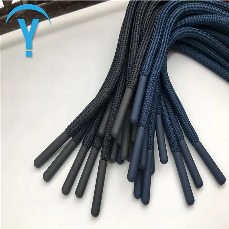 

OEM custom polyester cord colored fancy Round draw cords hoodie string rope drawstring drawcord for cloth with metal tips, Custom color