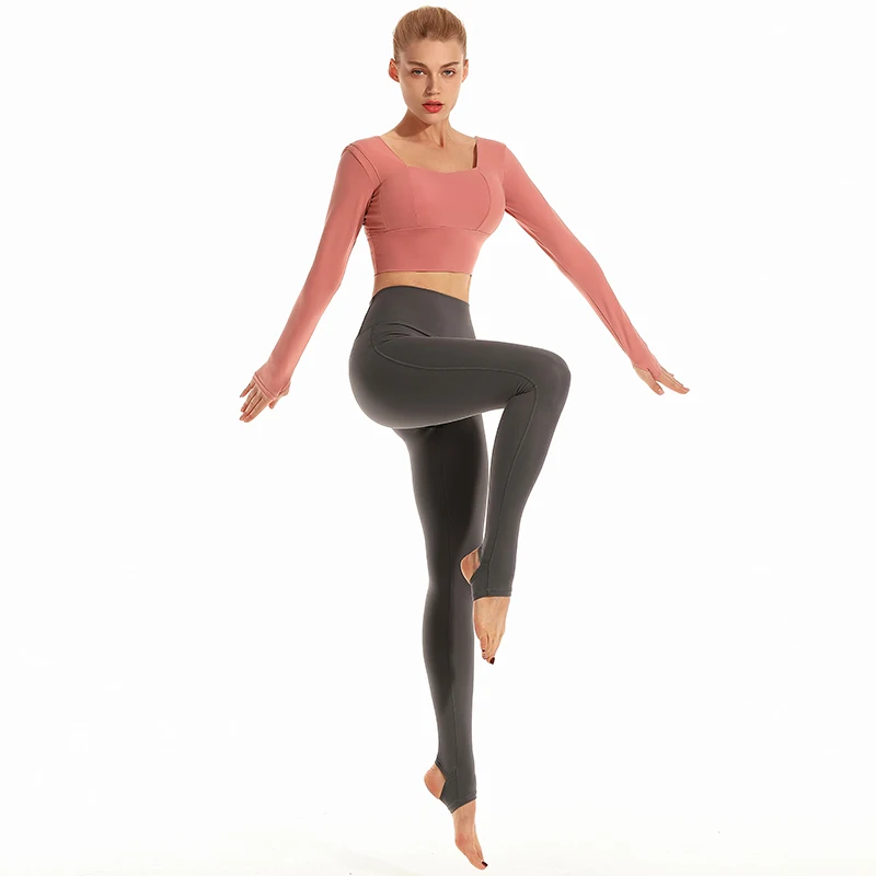 

Seamless Yoga Suit 2 Piece Sports Shirts Crop Top Leggings Sport Set Fitness Tracksuit Workout Set, Multicolor
