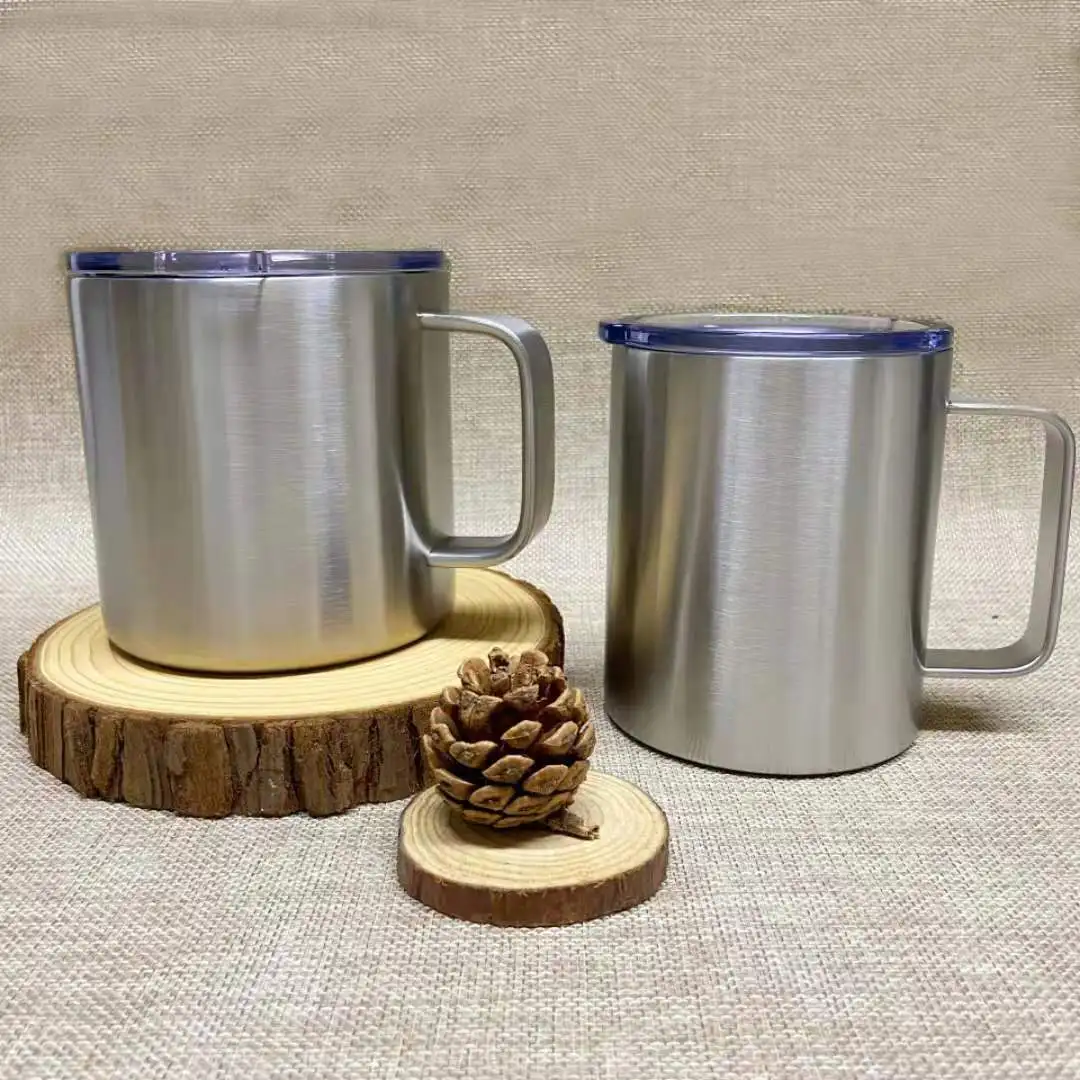 

Office double vacuum mug stainless steel coffee mug with handle