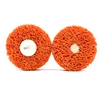 Double layers 4'' x 1'' x 1/4'' orange color scotch brite clean and strip disc with shaft